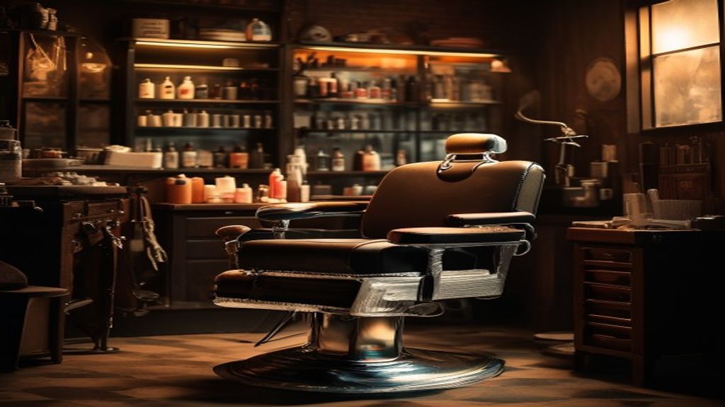 Detalle de sillón de barbero vintage en BarberHaus