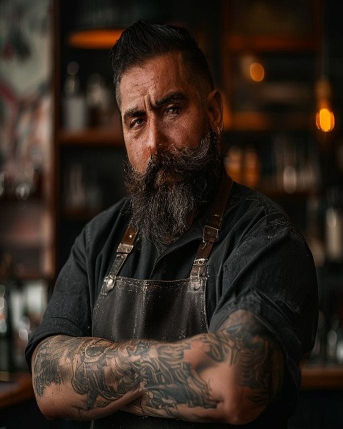 Retrato de Diego Salazar, Senior barber en BarberHaus