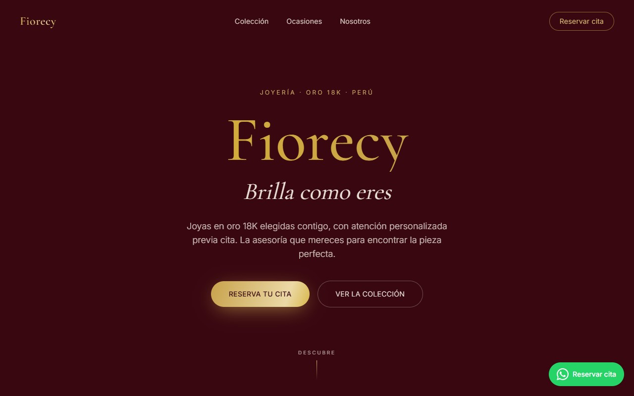 Captura de la web de Joyería Fiorecy hecha por Vortik