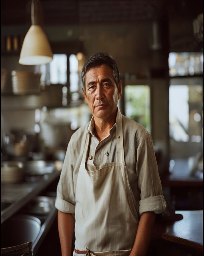 Carlos Reyes, chef de Sazón, en su cocina
